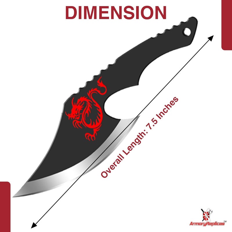 Armory Replicas ™ Tiger on the Prowl Hunting & Throwing Knife Set – Full Tang 12" Hunting Knife with 2 Balanced Throwers & Nylon Sheath - Image 2