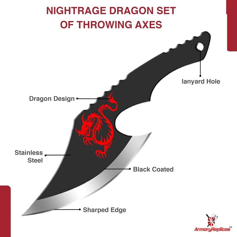 Armory Replicas ™ Tiger on the Prowl Hunting & Throwing Knife Set – Full Tang 12" Hunting Knife with 2 Balanced Throwers & Nylon Sheath - Image 3