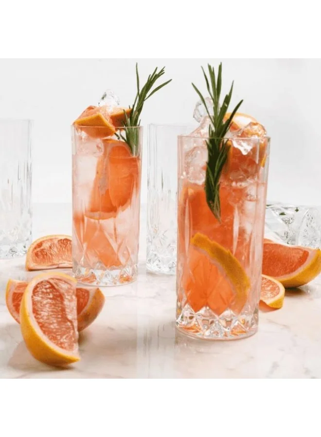 RCR 6-Piece Opera HB Decorative Glass Tumbler Set Clear 350 ml