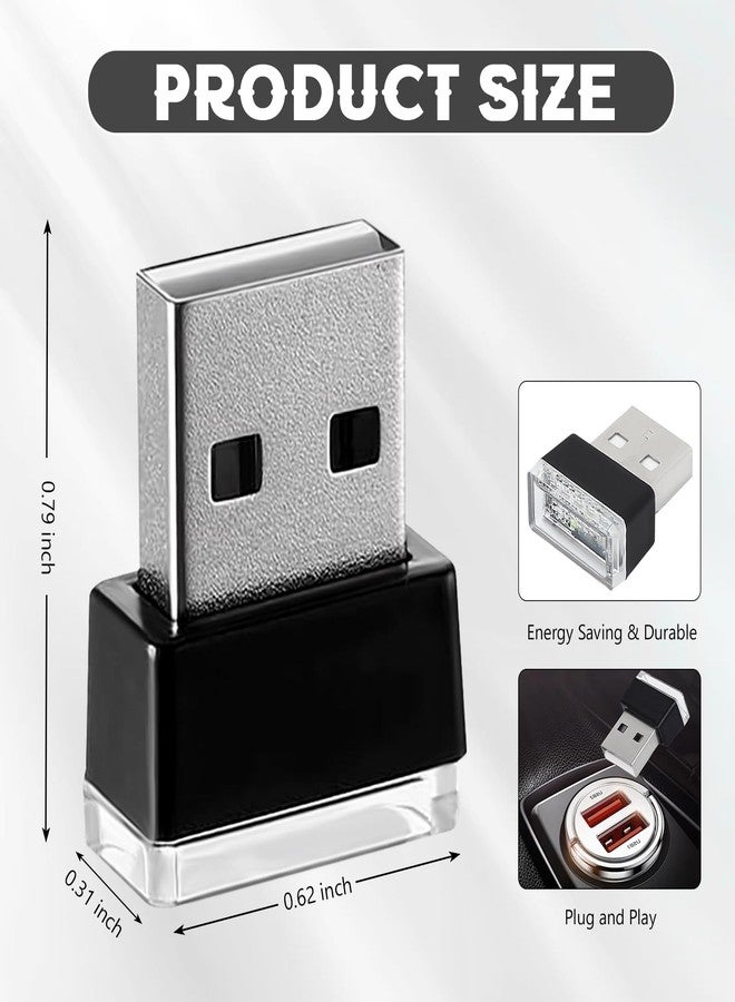 4 مصابيح LED داخلية للسيارة تعمل بمنفذ USB، مصباح ليلي صغير محمول للسيارة، طقم إضاءة محيطية بواجهة USB، ملحقات داخلية عالمية للسيارة (6 ألوان) - Image 3