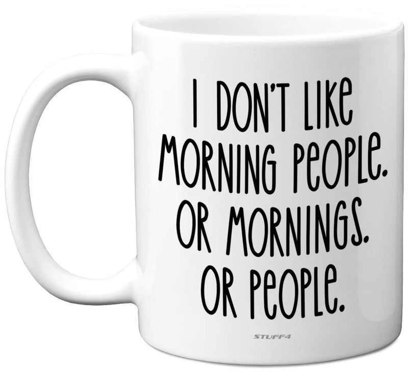 Funny Novelty Gifts  Morning People  11oz Ceramic Dishwasher Safe Premium Mugs Silly Secret Santa Presents Christmas Mugs for Adults Birthday Gift