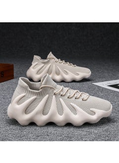 Generic Mens Black Leather Shoes Sporty Casual Work Footwear for Chefs Kitchen Safety Trendy Low Cut round Toe Rubber Outsole Shoes Beige (active) 