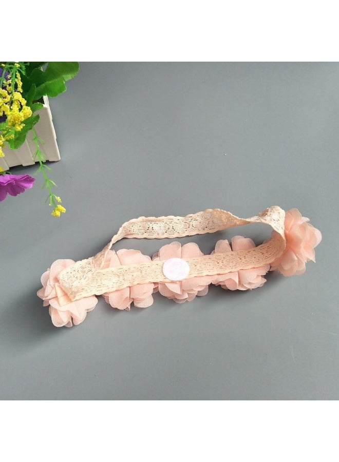 Fmeida Fmeida Flower Crown Baby Headbands Newborn Floral Birthday Headbands for 4-24 Months, Pink Flower, 1 Count  - Image 4