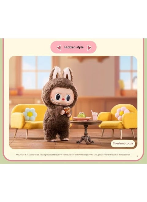 LABUBU LABUBU Generation Of The Motherland Version Of The Macaron Bubble Series Blind Box Vinyl Doll Plush Doll Gift-Specifications:Chestnut Cocoa-Color:Take A Photo Of Customer Service And Send It Randomly