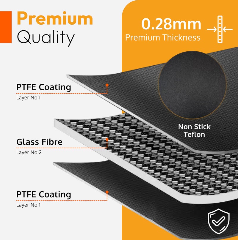 ThreadNanny Oven Liners for Bottom of Oven (2-pack) Bundled with Rack Shield Guard (2-pack) - Large Mats for the Bottom (17"x 25") and 14" Silicone Rack Protector - Reusable & Heat Resistant Kitchen Accessories - Image 4