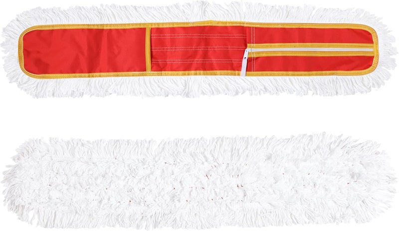 CLEANHOME 36" Microfiber Mop Pads 2 Pieces Just Fit Industrial Dust Mop: B08R3F1ZZM,Red - Image 1