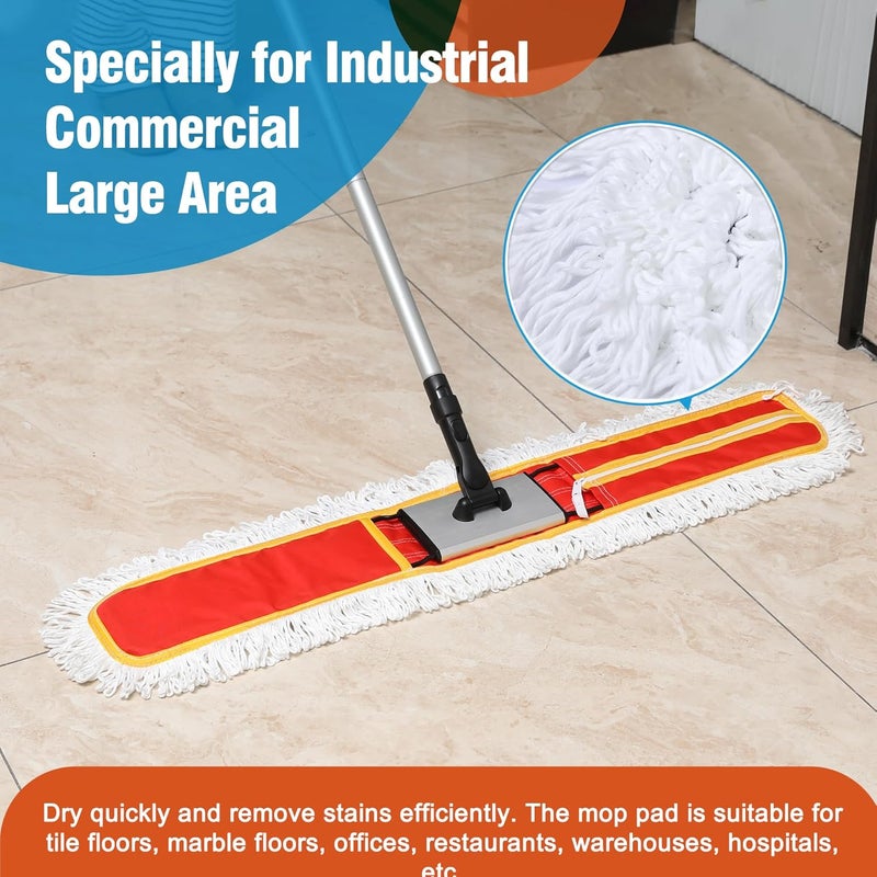 CLEANHOME 36" Microfiber Mop Pads 2 Pieces Just Fit Industrial Dust Mop: B08R3F1ZZM,Red - Image 5