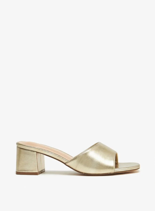 فلورا بيلا من شو إكسبرس Textured Slip-On Sandals with Block Heels