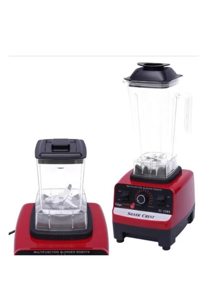 سيلفر كريست خلاط سيلفر كريست الاحترافي SC-1589 - جهاز متعدد الوظائف بسعة 2.5 لتر لسحق الثلج وحبوب البن والتوابل - Image 5