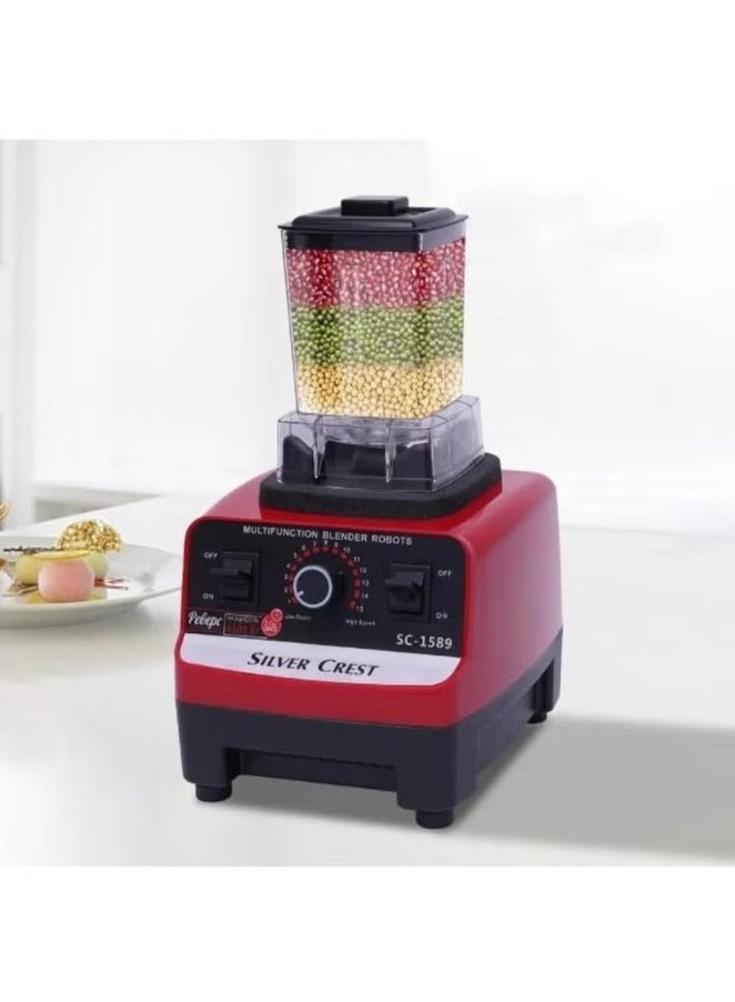سيلفر كريست خلاط سيلفر كريست الاحترافي SC-1589 - جهاز متعدد الوظائف بسعة 2.5 لتر لسحق الثلج وحبوب البن والتوابل - Image 2