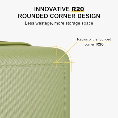 LEVEL8 حقيبة سفر معتمدة من شركات الطيران بعجلات دوارة، حقائب سفر خفيفة الوزن ذات قوام مضيء للنساء والرجال، حقيبة كابينة بقفل TSA، 20 بوصة، أخضر مخلل - Image 5