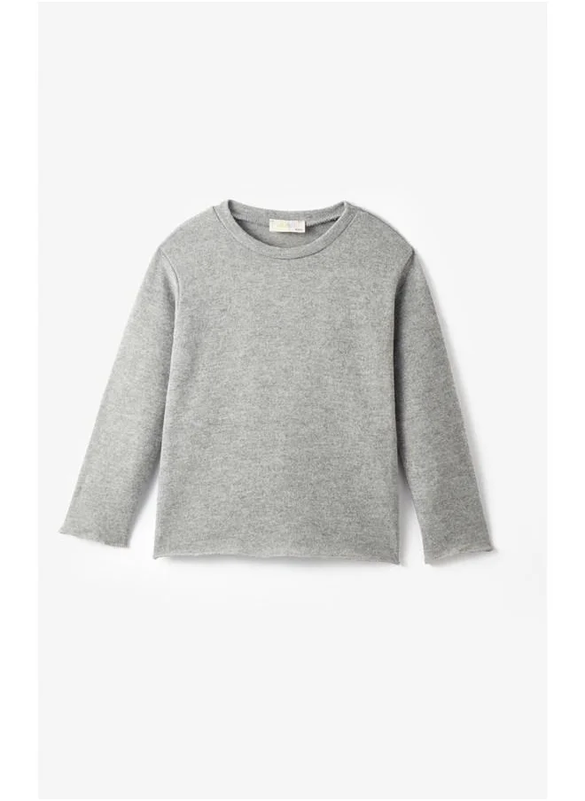 جون June Girl Soft Winter Long Sleeve Tshirt Greymelange