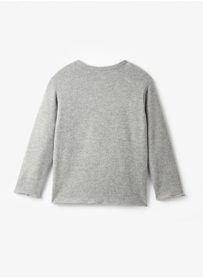 جون June Girl Soft Winter Long Sleeve Tshirt Greymelange