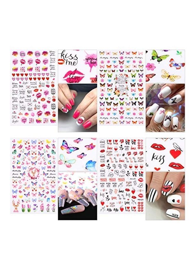 نيبمينينت مجموعة ملصقات لتزيين الأظافر على شكل أزهار وفراشات من 6 قطع ورقية متعدد الألوان - Image 5
