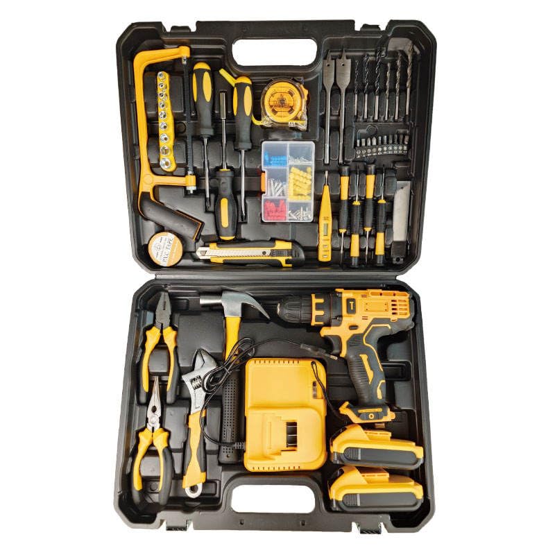 Professional Cordless Drill Set with 108-Piece Tool Kit, Power Drill with Storage Case for Home Repair & DIY Projects, Yellow & Black