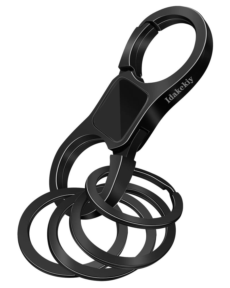 Idakekiy Key Chain Quick Release Spring with 4 Key Rings Heavy Duty Car Keychain Organizer for Men and Women - Image 1