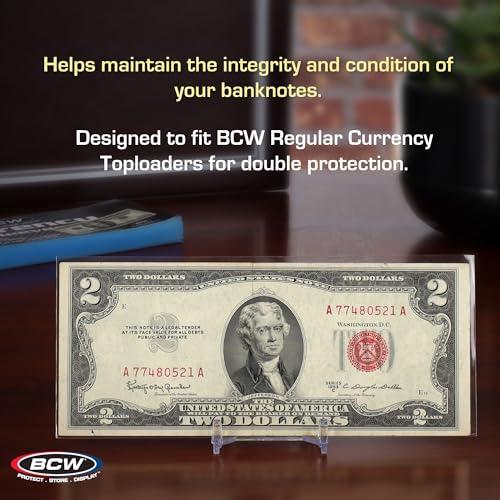 BCW Regular Bill Currency Sleeves - 100-Pack | Acid-Free, Archival Safe Polypropylene Sleeves for Collectible Currency | Clear Money Protectors for Storage and Display - Image 5
