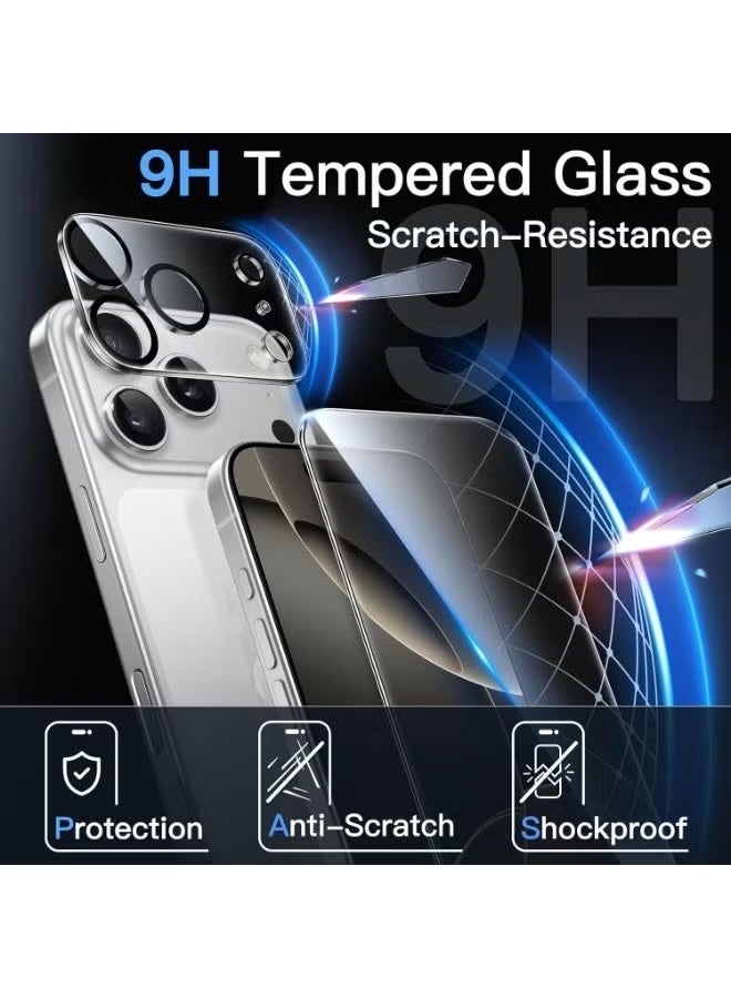 iPhone 17 Pro Max 5 in 1 Pack Ultra HD 9D Tempered Glass Screen & Camera Protectors Shockproof Non Yellowing Phone Case - Image 4