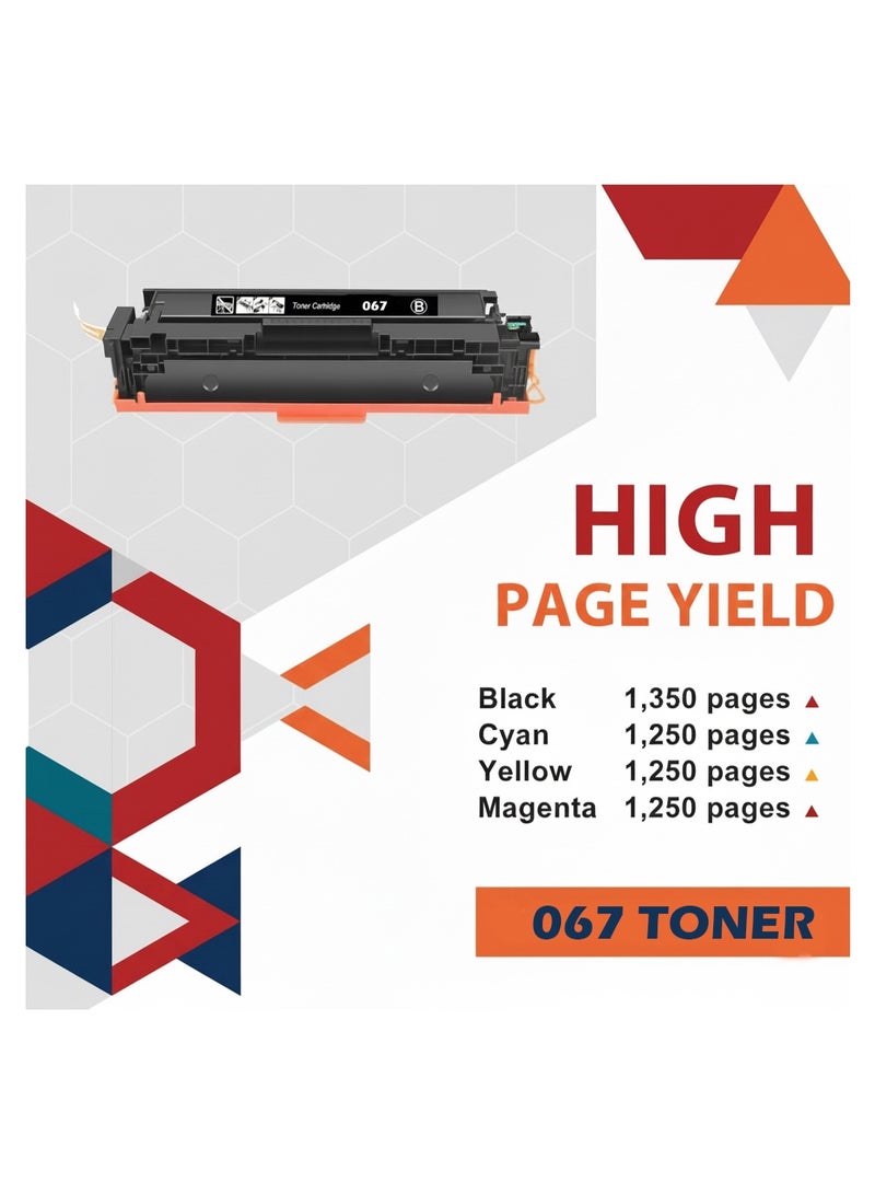 A Plus 067/067H Compatible Toner Cartridge Set (Pack of 4) for Canon i-SENSYS MF655Cdw, MF657Cdw, MF651Cw, LBP633Cw, LBP631Cw – Black, Cyan, Magenta, Yellow - Image 2