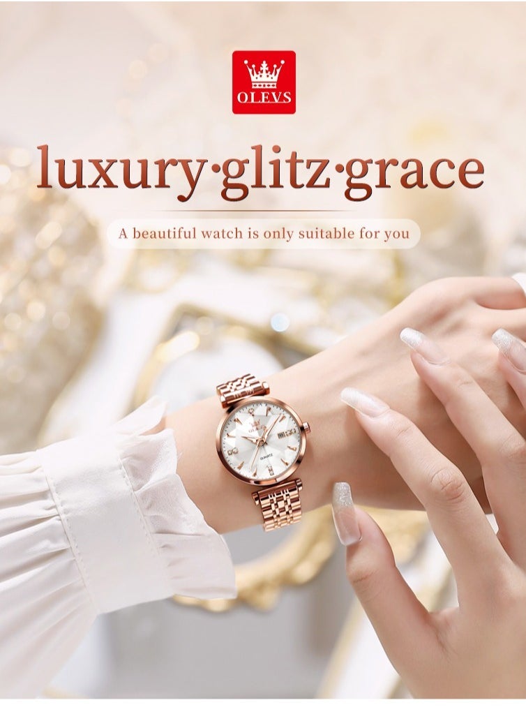 أوليفز Watches for Women Stainless Steel Quartz Water Resistant Analog Watch 32mm 5536 - Image 2