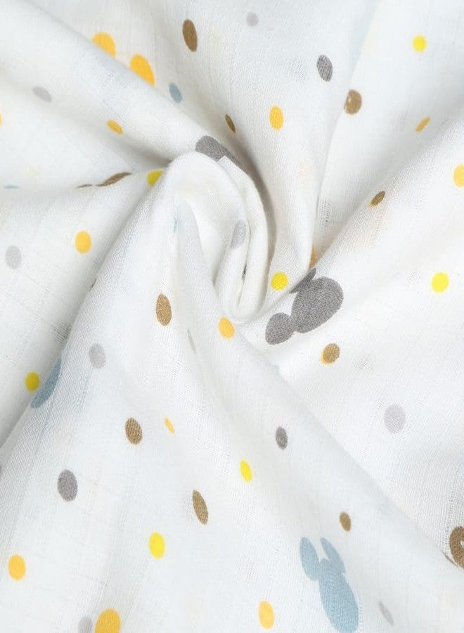 Coocuddle Bamboo Muslin Swaddle: Cartoon & Plain Mint Grey - Set of Two, Organic Cotton, Soft & Breathable, Ideal for Newborns, Perfect for Swaddling, Daily Use & Baby Sleep - Image 4