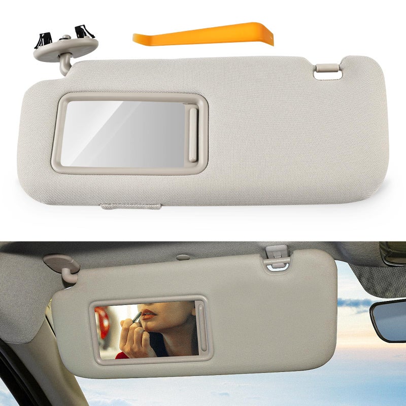 JDMON Left Driver Side Sun Visor Compatible with Toyota Corolla 2007 2008 2009 2010 2011 2012 2013 Replaces 7432002711E0 7432002711E0 Left Driver Side Beige