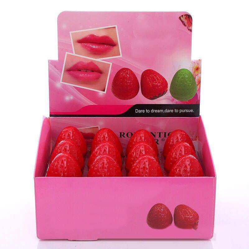 24Pcs Lip Balm Lovely Strawberry Shaped Moisturizing Plant Extracts Box Packed Lip Butter for Women Girl Makeup - Image 1