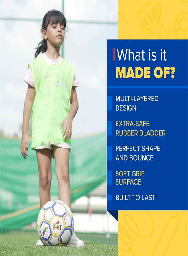 JOGO Kick Football (Size 5) | Lightweight PVC Ball for Kids & Adults | 2-Ply Durable All-Surface Construction | Safe & Non-Toxic for Training & Matches | Vibrant Design - Image 5