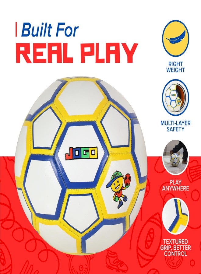 JOGO Kick Football (Size 5) | Lightweight PVC Ball for Kids & Adults | 2-Ply Durable All-Surface Construction | Safe & Non-Toxic for Training & Matches | Vibrant Design - Image 3