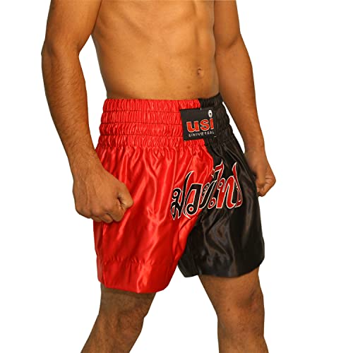 USI UNIVERSAL Muay Thai Shorts for Men, 410MT Sports Shorts (M, Red/Black) - Image 4
