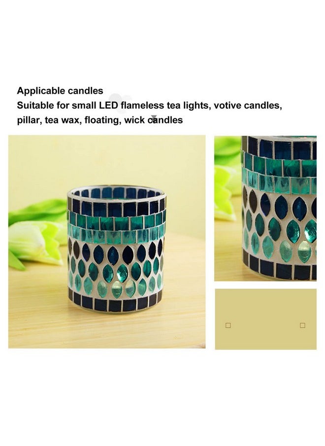 Hztyyier - Hztyyier Votive Candle Holder Mosaic Tea Light Holders Table Decor for Wedding Centerpieces Party Decorations(Blue) - Image 1