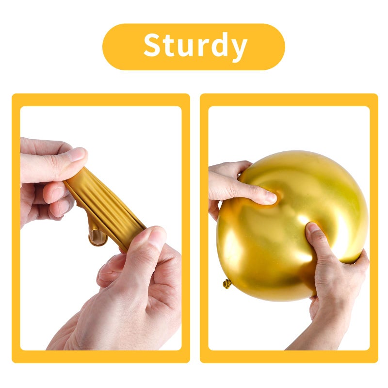 RUBFAC 92pcs Metallic Gold Balloons Chrome Gold Balloon Different Sizes 18 12 10 5 Inch Gold Latex Balloons for Happy New Year Decorations 2024 Birthday Party Graduation - Image 4