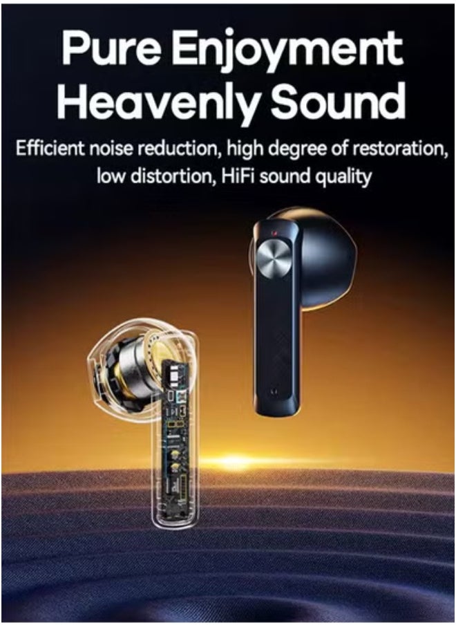 Generic - True Wireless Headset Bluetooth 5.3 Chip - Noise Canceling Stereo IPX Water Resistant Motion Touch Control TWS with Microphone Handsfree, 13mm Dynamic Audible - (Black) - Image 1
