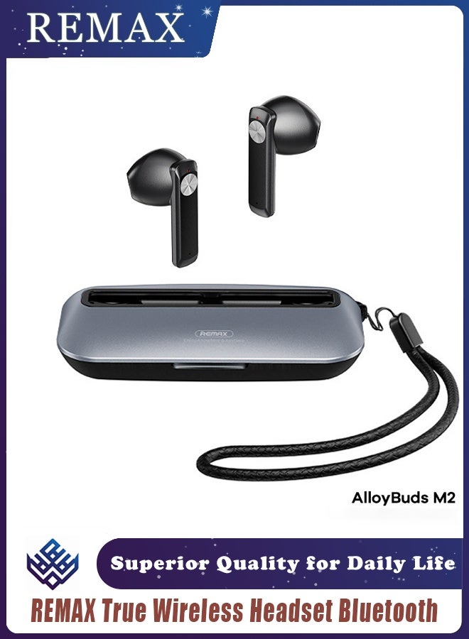 REMAX True Wireless Headset Bluetooth 5.3 Chip - Noise Canceling Stereo IPX Water Resistant Motion Touch Control TWS with Microphone Handsfree, 13mm Dynamic Audible - (Black) - Image 1