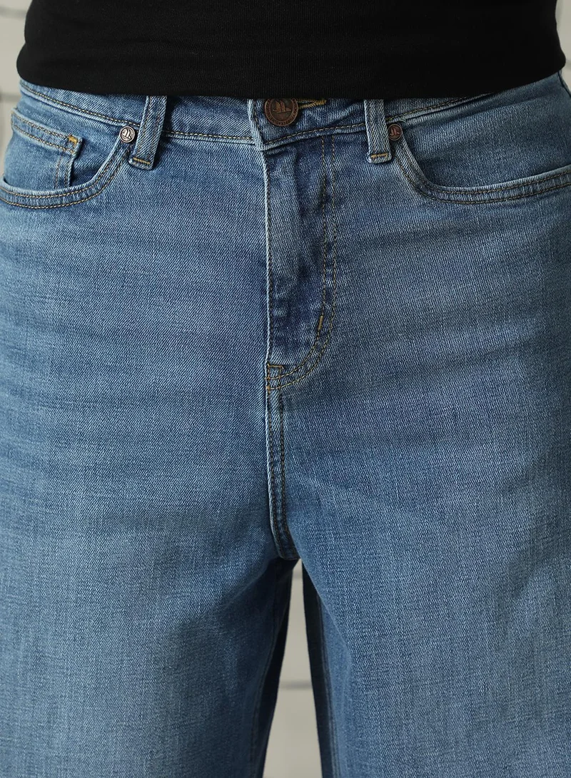 Hubberholme Men's Indigo 100% Cotton Distressed Jeans