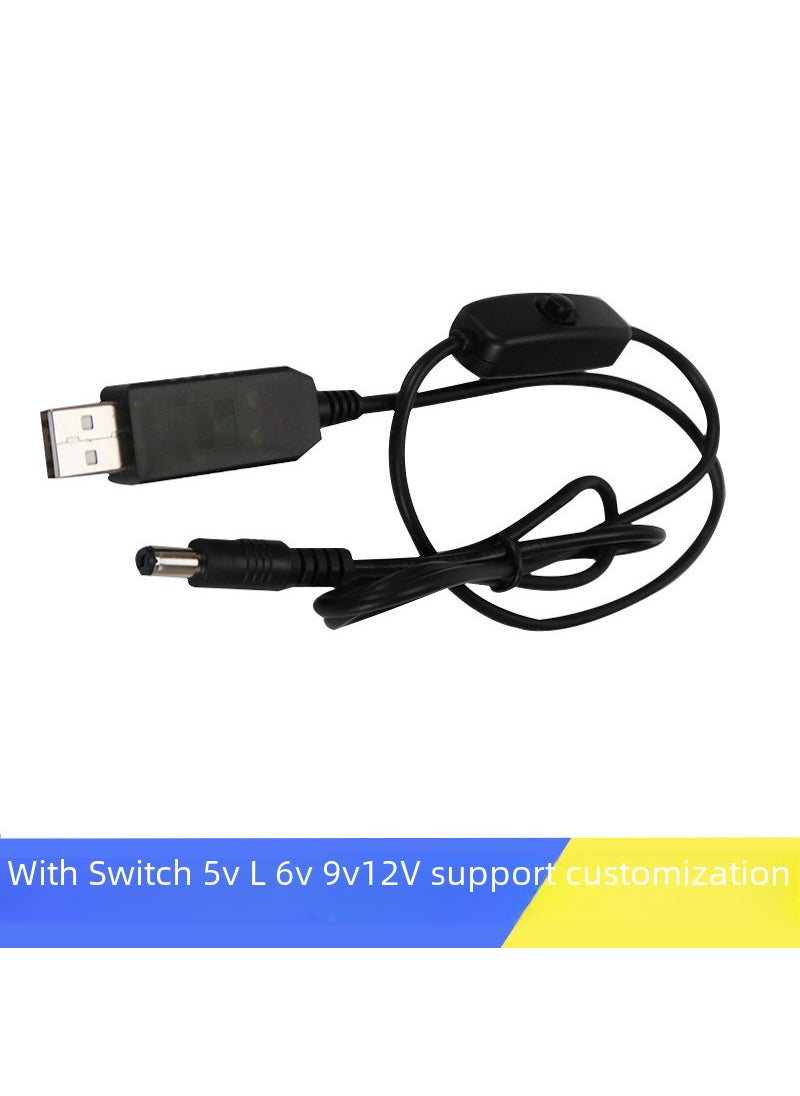 Generic - 5V to 9V12VUSB conversion line mobile power connection router connection line boost line with switch5V to 9V DC: 3.5x1.35 5V to 9V DC: 3.5x1.35 - Image 1