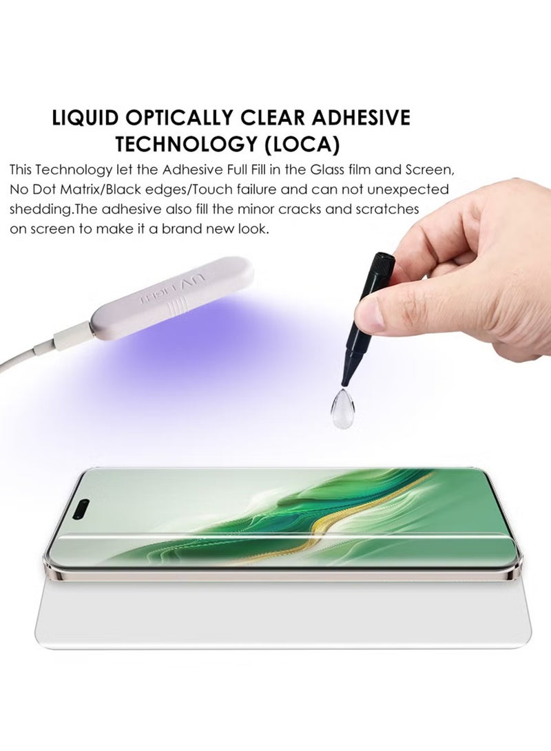 Honor Magic6 Pro 5G Premium Tempered Glass Design For Honor Magic6 Pro 5G Smartphone Advanced Border Less Full Edge To Edge UV Screen Protector And Easy Installation Kit  - Image 4