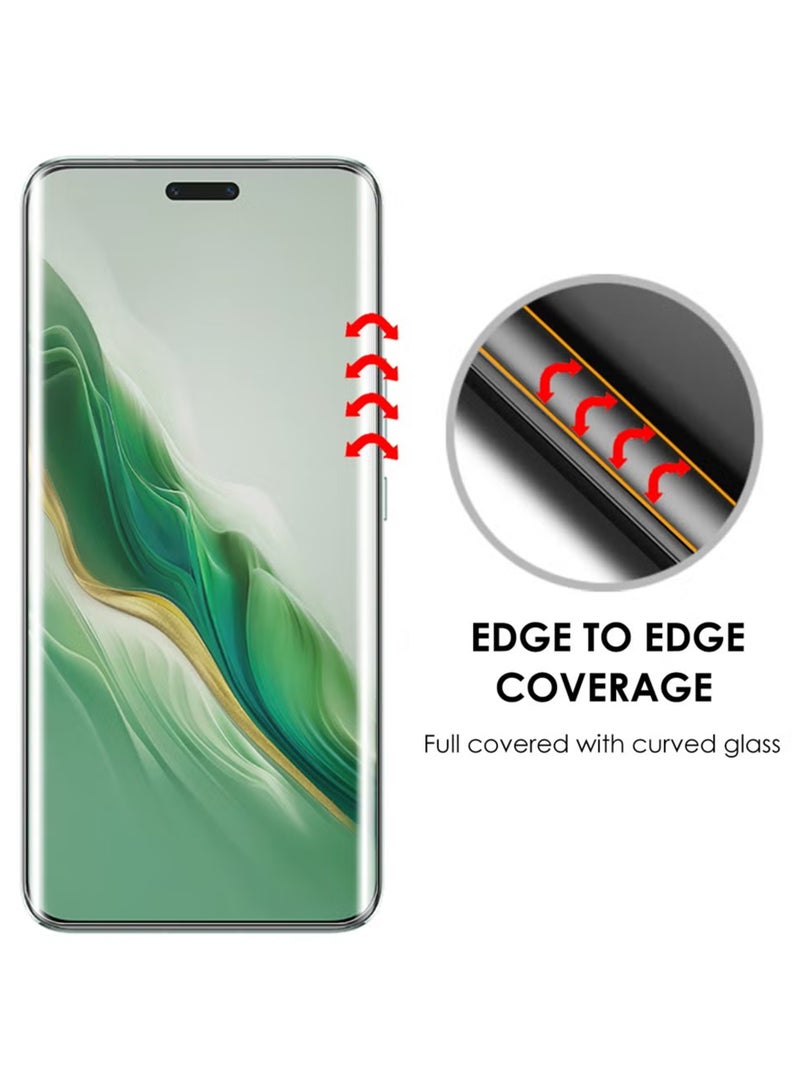 Honor Magic6 Pro 5G Premium Tempered Glass Design For Honor Magic6 Pro 5G Smartphone Advanced Border Less Full Edge To Edge UV Screen Protector And Easy Installation Kit  - Image 3