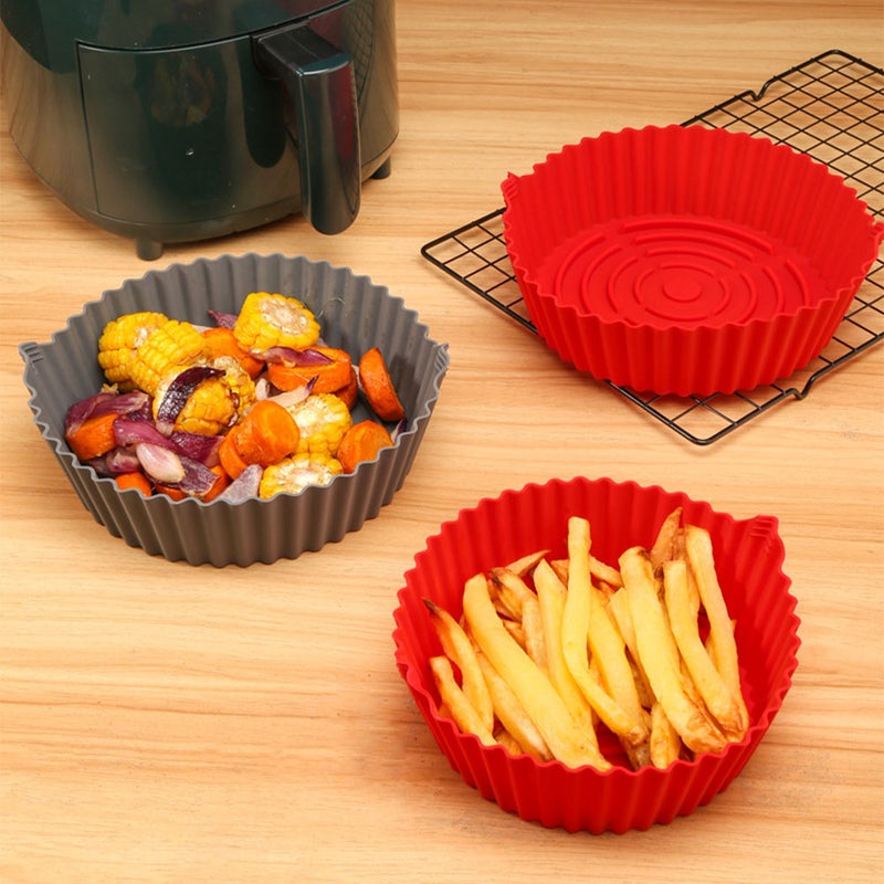 Non-Stick Air Fryer Fryer Silicone Pot Double Handle Air Fryer Liner - Image 3