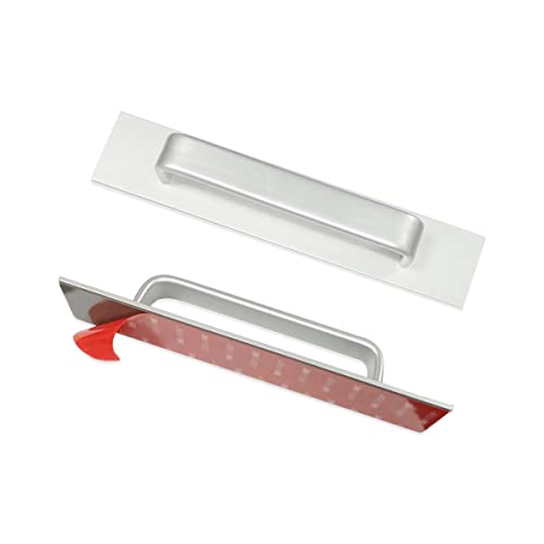 Skyscraper Self-Stick Instant Kitchen Cabinet Bathroom Drawer Closet Door Handle Pulls 2pcs/Set (133mm, Silver) - Image 1