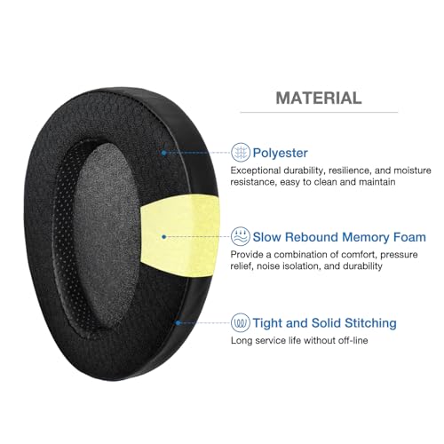 Voarmaks Memory Foam Cushion Ear Pads Compatible with Hifiman Arya Ananda Edition XS X HE1000se HE1000 V2 Jade II Headphone Replacement EarPads (Polyester Hybrid) - Image 2