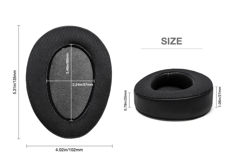 Voarmaks Memory Foam Cushion Ear Pads Compatible with Hifiman Arya Ananda Edition XS X HE1000se HE1000 V2 Jade II Headphone Replacement EarPads (Polyester Hybrid) - Image 4