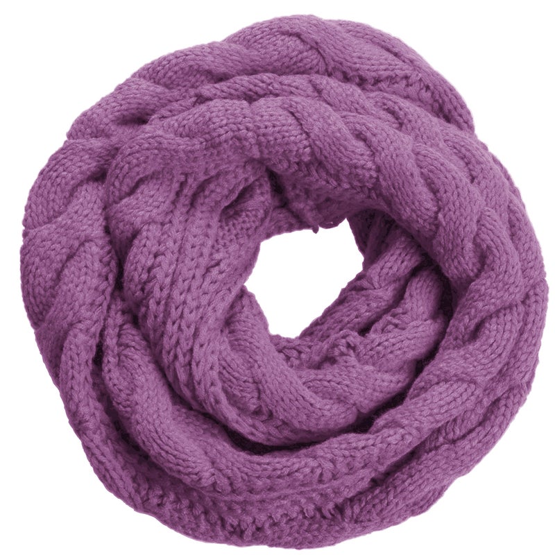 NEOSAN Womens Thick Ribbed Knit Winter Infinity Circle Loop Scarf Twist Grape - Image 1