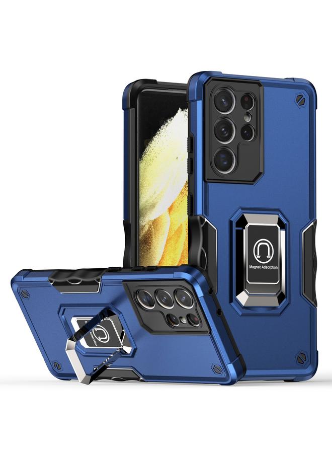 اس-توب جراب لهاتف Samsung Galaxy S21 Ultra 5G مزود بحلقة وحامل هاتف مدرع غير قابل للانزلاق - Image 1