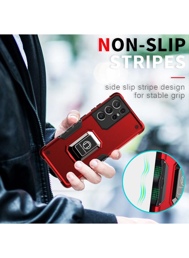 اس-توب جراب لهاتف Samsung Galaxy S21 Ultra 5G مزود بحلقة وحامل هاتف مدرع غير قابل للانزلاق - Image 5