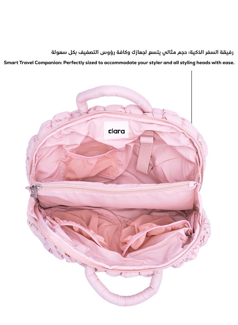 Clara Luxury Hair Tool Storage Bag – Quilted Protective Case for Styling Devices & Accessories - Image 3