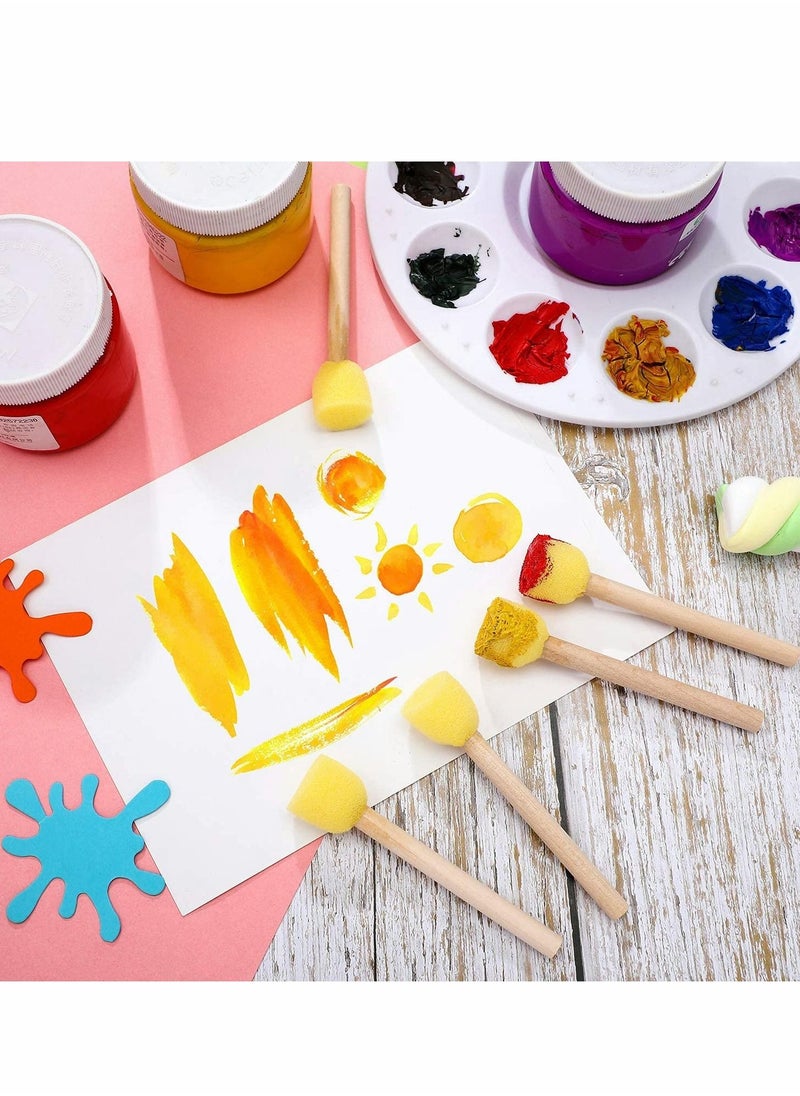Assorted Round Paint Foam Set Painting Tools Set, Sponge Brush for Kids Painting Crafts and DIY, Sponge Stippler Stencil Foam Brush, Crafts Arts Painting Supplies