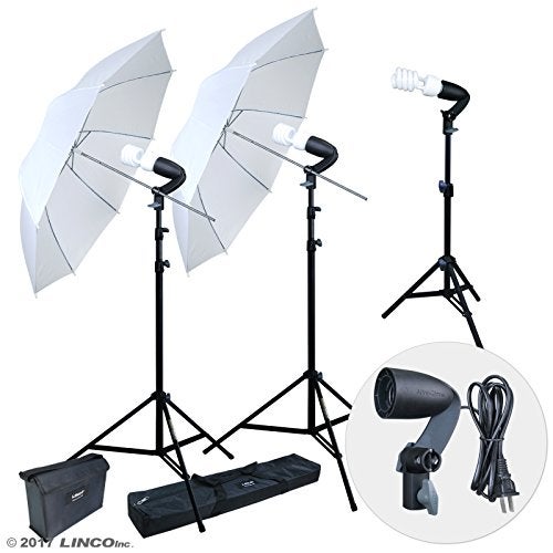 Linco LINCO store 600W Photography Photo Video Portrait Studio Day Light Umbrella Continuous Lighting Kit AM153 - Image 1
