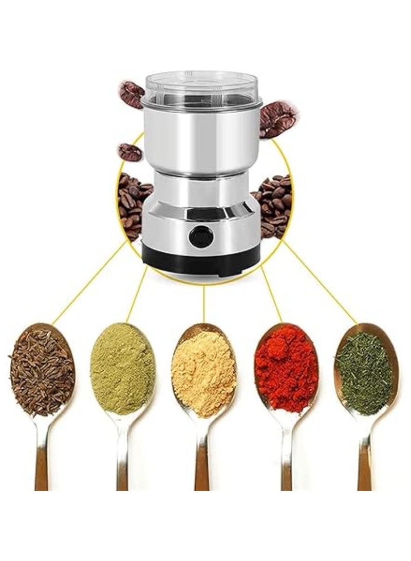 Stainless Steel Electric Portable Coffee Grinder Grinder for Spices Dry Foods Beans Nuts and Small Foods Powder Machine - Image 2