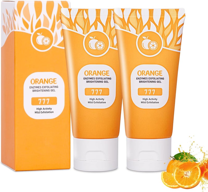 Orange Exfoliating Gel Orange Exfoliating Face Scrub Gentle Purifying Peeling Gel Deep Cleansing Face and Body Exfoliation Moisturizes and Nourishes The Skin 2 Pcs